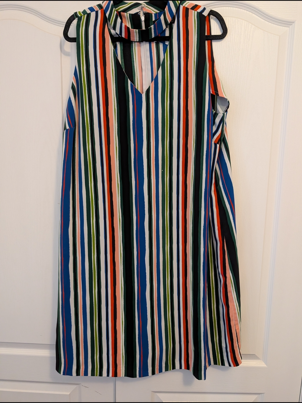 Eloquii Multicolor Vertical Stripe Sleeveless Dress